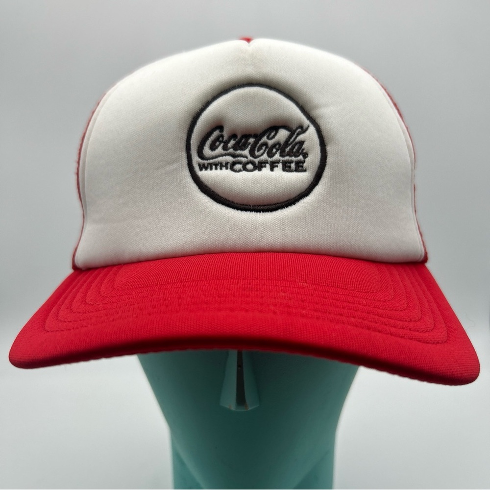 Coca-Cola With Coffee Red & White Trucker Hat Mesh SnapBack Unisex Adult